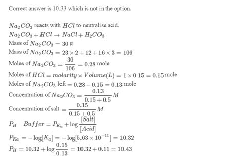 Calculate the PH of a buffer solution prepared by dissolving 30g of ...