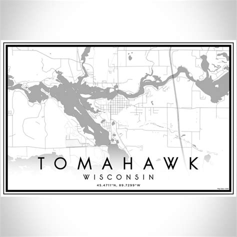 Tomahawk - Wisconsin Map Print in Classic — JACE Maps