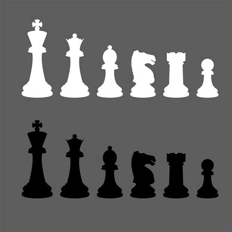 Complete set of vector silhouettes chess pieces 2582117 Vector Art at ...