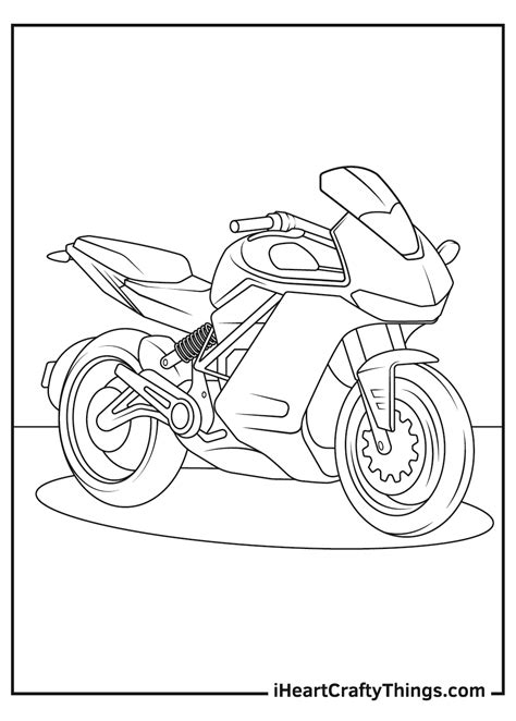 Adult Motorcycle Vector Illustration Coloring Page Line Black Contour ...