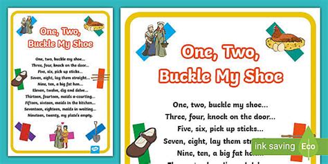 One Two Buckle My Shoe Nursery Rhyme Poster (Teacher-Made)