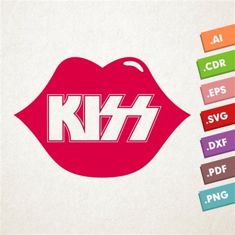 KISS logo with lips SVG Vector file. Kiss lips. Instant | Etsy