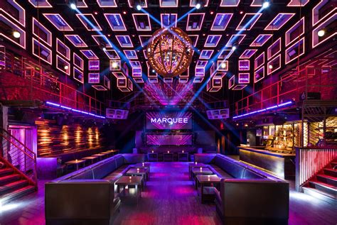 the interior of marquee nightclub with neon lights