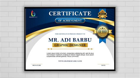 Award Certificate Template Psd