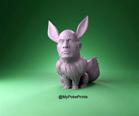 Free STL file Eevee The Rock Pokemon Evolution 🪨・3D print model to ...