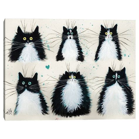 Master Piece Tuxedo Cats Canvas Wall Art in 2023 | Cats art drawing ...