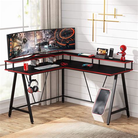 Home Office Furniture Furniture Tribesigns L-Shaped Desk with Shelf ...