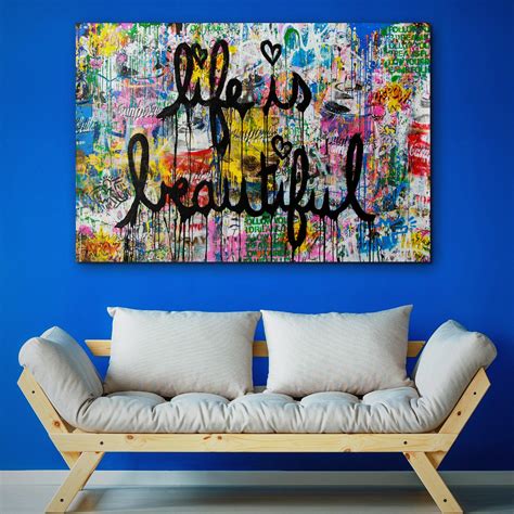 Mr Brainwash Canvas Mr Brainwash Wall Art Mr Brainwash | Etsy