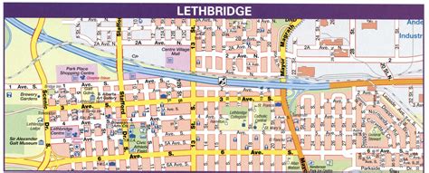 Map downtown Lethbridge, Alberta Canada.Lethbridge city map with ...