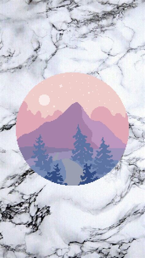 Pastel Mountain Aesthetic Wallpaper