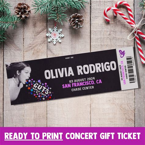 Olivia Rodrigo Guts Tour Concert Ticket Keepsake Souvenir - Etsy