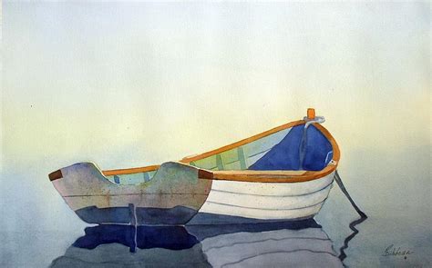 Solo Rowboat Painting by Art Bilodeau - Pixels