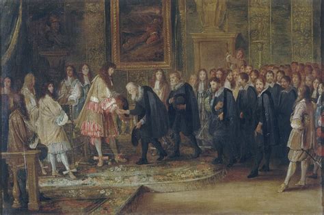 Louis XIV reçoit au Louvre les ambassadeurs des treize cantons suisses ...