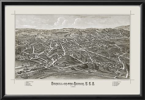 Fishkill NY 1886 Restored Map | Vintage City Maps