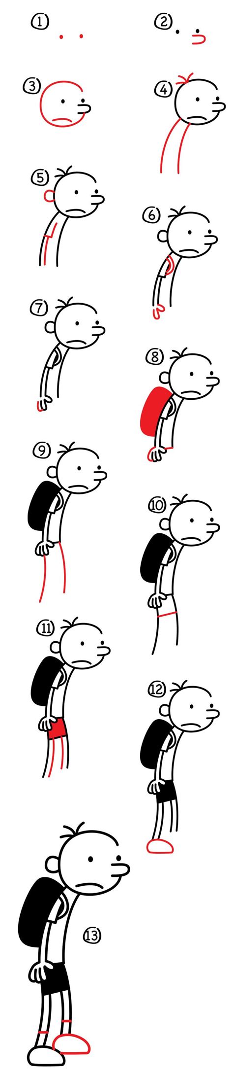 How to draw Greg from Diary Of A Wimpy Kid | Easy cartoon drawings ...