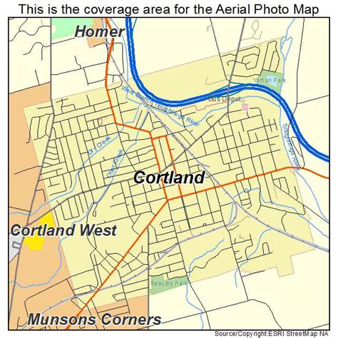 Aerial Photography Map of Cortland, NY New York