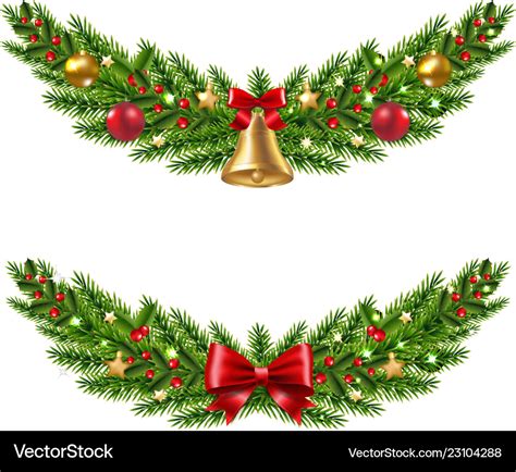 Christmas garland set white background Royalty Free Vector