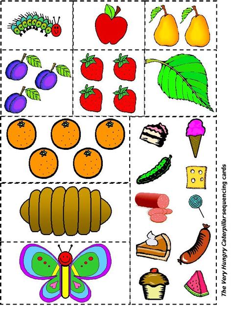 Very Hungry Caterpillar sequencing printable | Hungry caterpillar ...