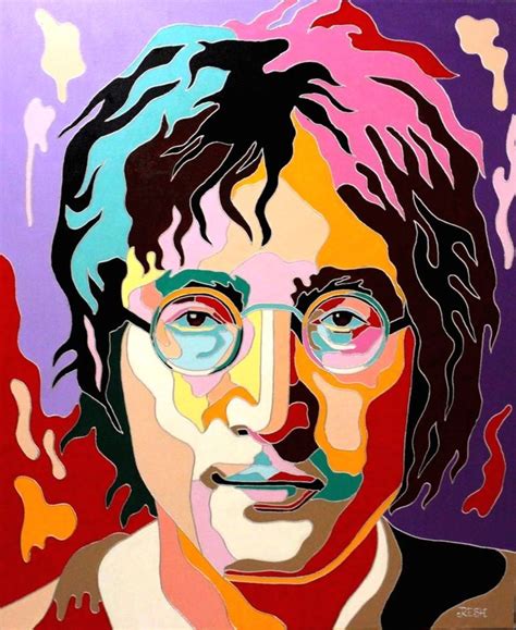 compositional portrait of John Lennon Painting by Yosef Reznikov ...