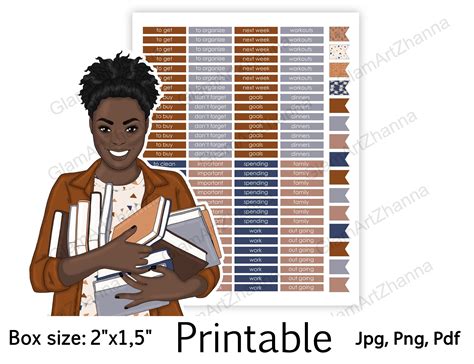 African American Books And Coffee Stickers 2"x1,5" By GlamArtZhanna ...