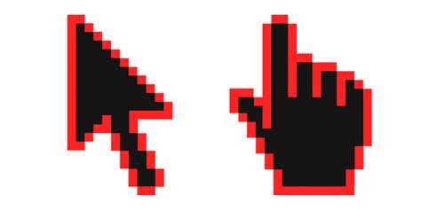 Red Orange Pixel cursor – Custom Cursor