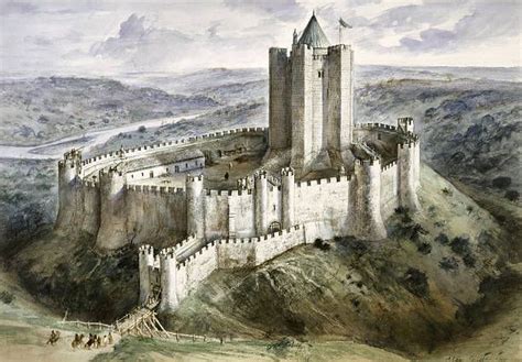 Conisbrough Castle, 13th century, .. Reconstruction drawing showing ...