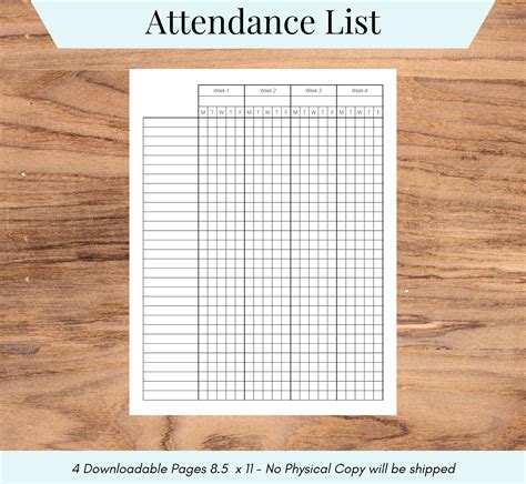 Attendance Sheet With Names