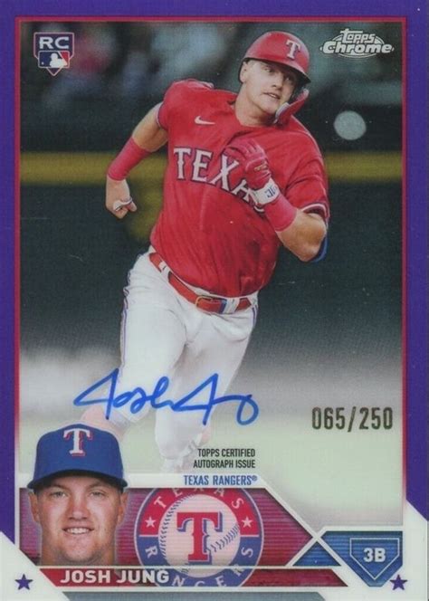 Josh Jung 2023 Topps Chrome #RA-JJ Rookie Autographs - Purple Refractor ...