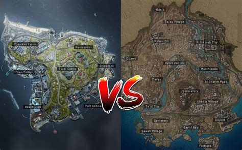 How big is Al Mazrah compared to Ashika Island in Warzone 2?