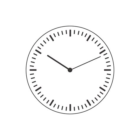 Clock face blank isolated on white background. Outline vector clock ...