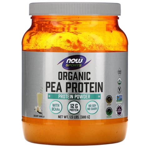 NOW Foods - Organic Pea Protein Powder Natural Vanilla - 1.5 lbs ...