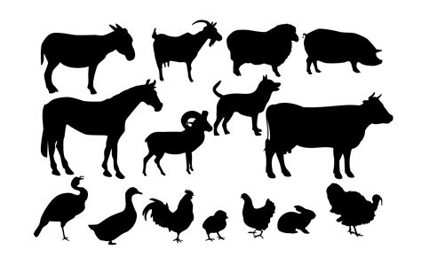 Pin by Laurie Brownlee on la ferme | Animal silhouette, Animal clipart ...