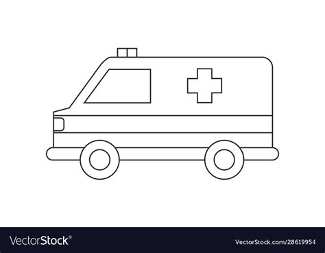 Ambulance coloring book transportation logo Vector Image