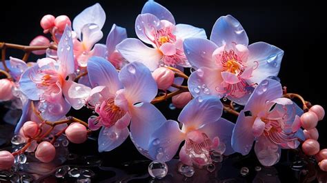 Premium AI Image | The Elegance of an Orchid in the Midst of the Night