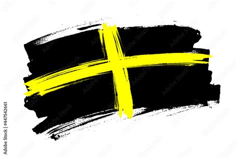 The flag of Saint David. The patron saint of Wales banner brush concept ...