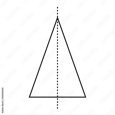 one line of symmetry of isosceles triangle Stock Vector | Adobe Stock