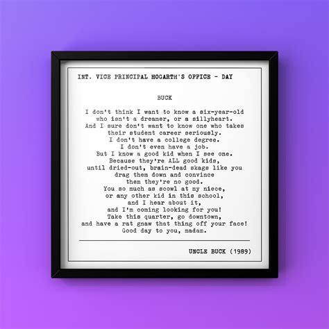 Uncle Buck Quote Print DIGITAL DOWNLOAD 80s Movie Poster Printable Wall ...