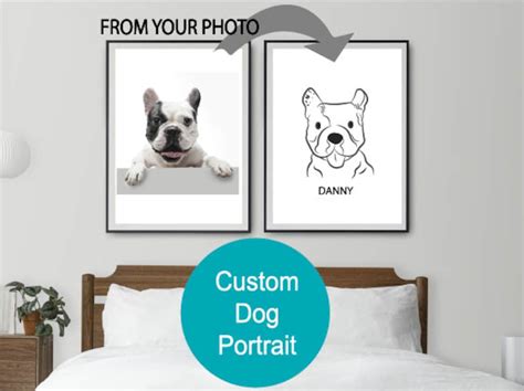 Custom Dog Drawing, Pet Portrait Dog Sketch, Personalized Dog Lover ...