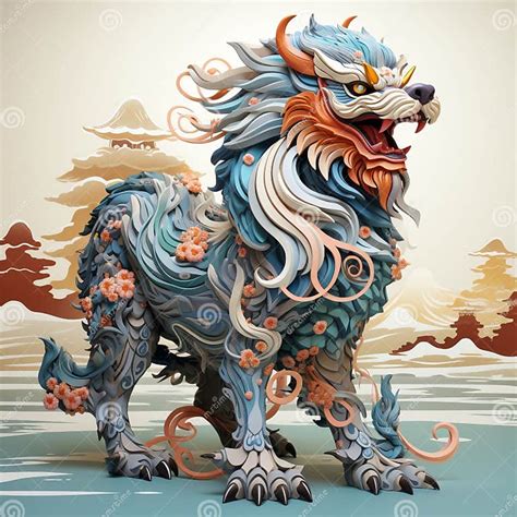 Chinese Mythological Animal Stock Illustration - Illustration of vector ...