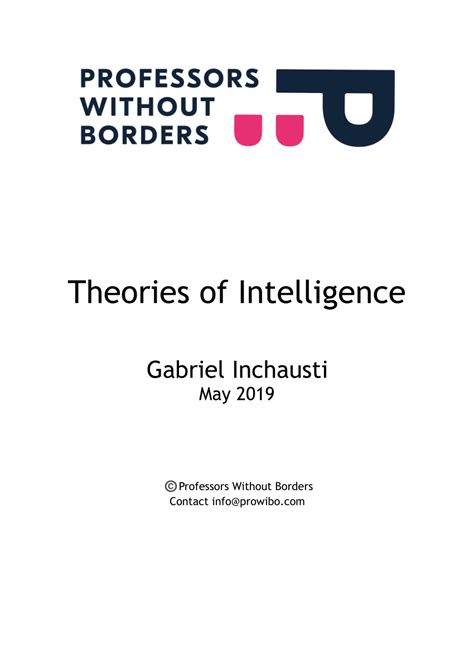 (PDF) Theories of Intelligence