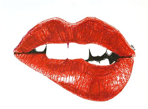 Lip Bite Drawing at GetDrawings | Free download