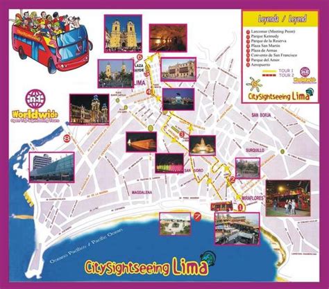 Lima tourist map - Tourist map of Lima peru (Peru)