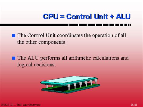 CPU = Control Unit + ALU