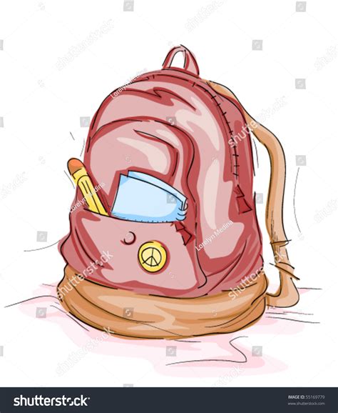 Backpack Sketch - Vector - 55169779 : Shutterstock