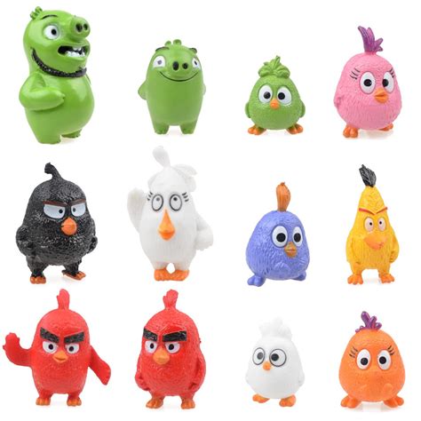 Buy 12 pcs Angry Birds Figures 3-5 cm Toys Doll Gift Cartoon Movie ...