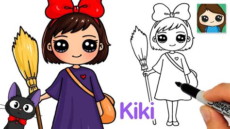 How to Draw Kiki | Kiki’s Delivery Service | Easy Drawings - Dibujos ...