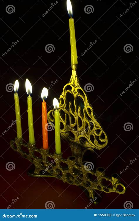 Hanuka Candles in Hanukkiya Stock Photo - Image of chanukah ...