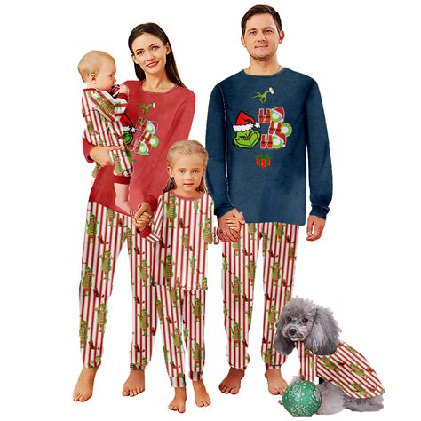 Grinch Green Hair Monster Family Christmas Pajamas Set - Family ...