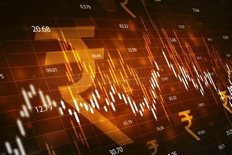 Indian Rupee Symbol on Financial Background, Stock Market Graph ...