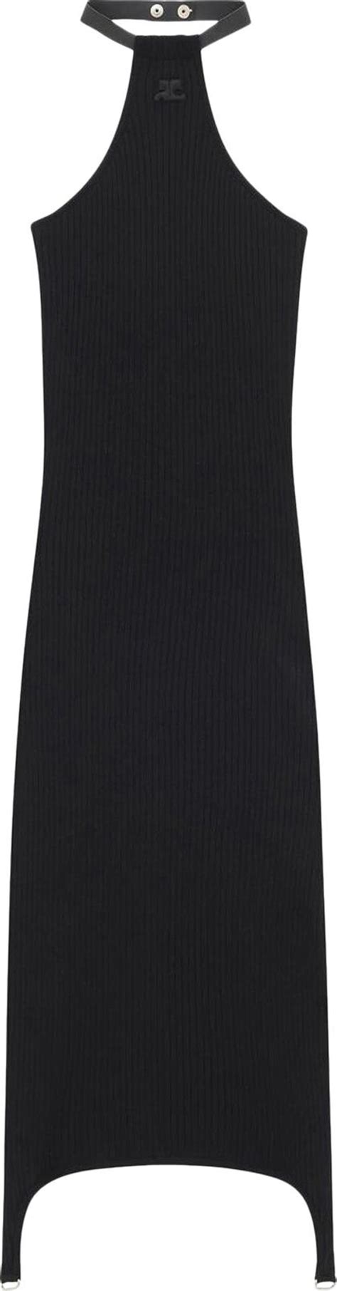 Buy Courrèges Rib Knit Suspender Dress 'Black' - 123MRO185FI0021 9999 ...